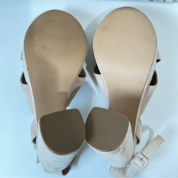 Steve Madden Womens Jodi Platform Block Sandals Beige Suede Size 9.5 New No Box - Picture 9 of 10